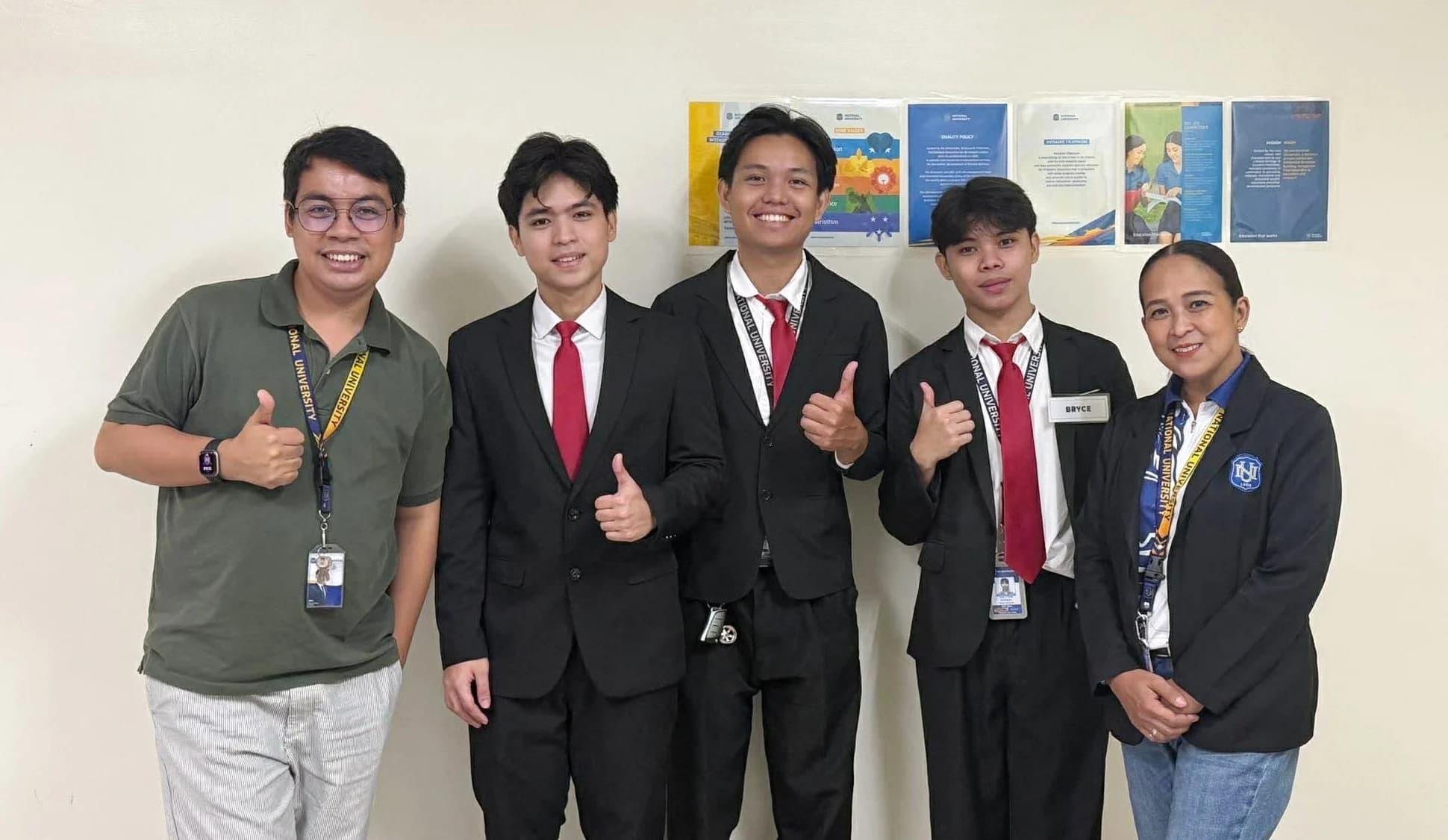 UNISERVE capstone team after the Capstone 1 defense with adviser and panel representative.